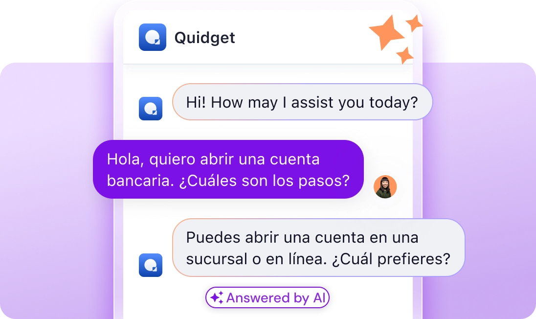Support customers in over 45 languages Multi-language Al chatbot to help global users. It speaks fluently in languages like Chinese, French, Spanish, and more – no training required.